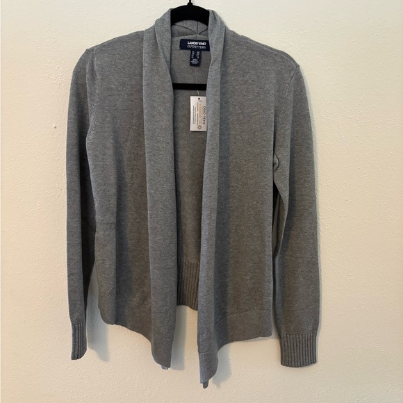 Lands' End Jackets & Blazers - Lands' End Heather Gray Knit Cardigan